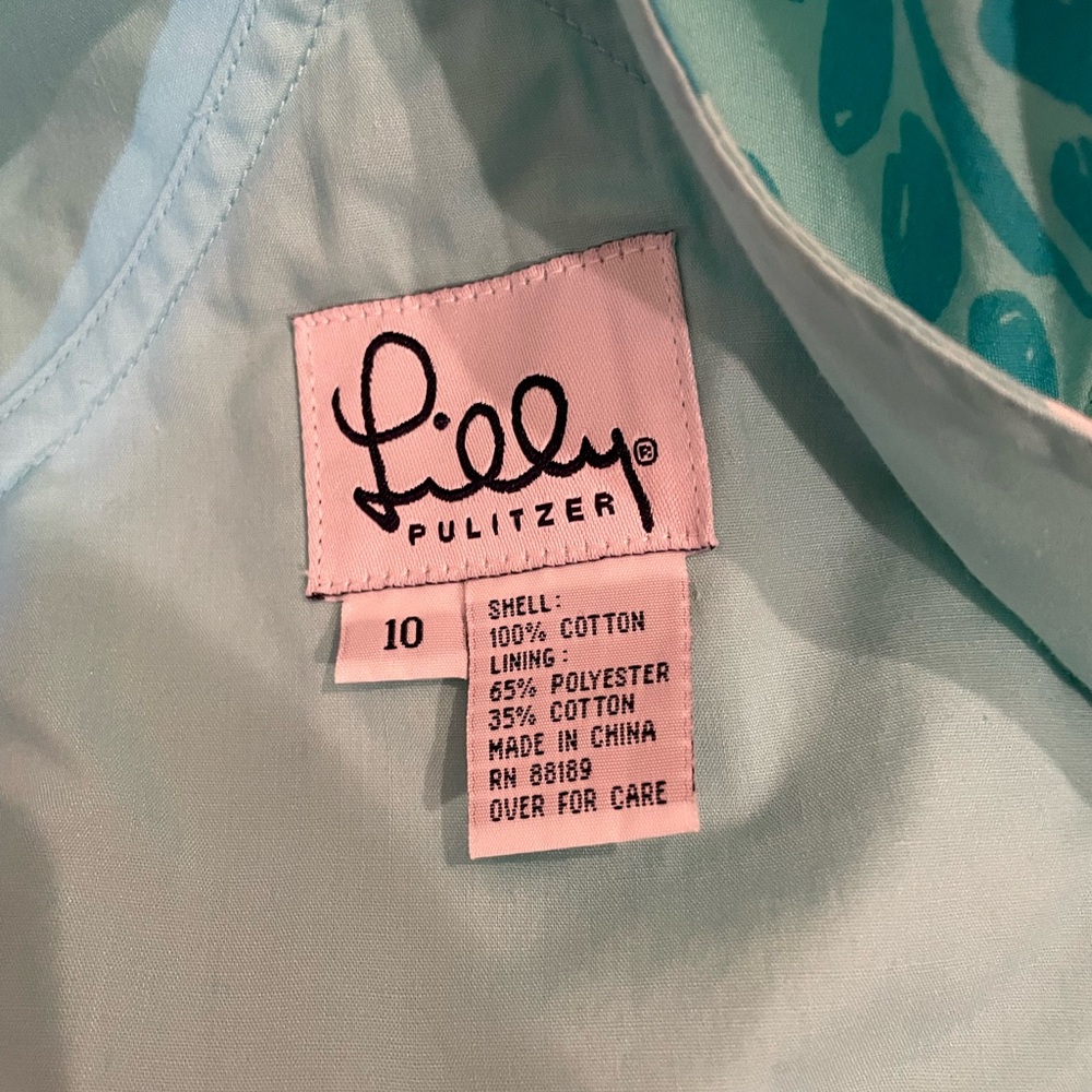Lilly Pulitzer Teal and White Overalls - Picture 5 of 12
